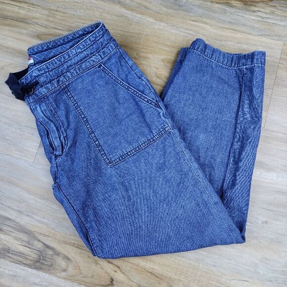 🔹️Tommy Hilfiger Blue Relaxed Fit Drawstring Denim Pants Size 0/25 - Picture 1 of 13